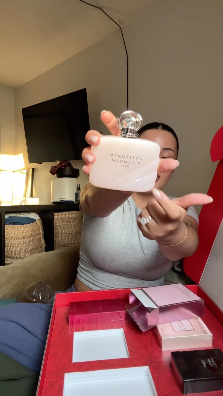 Instagram post by @jainaazalea for Issey Miyake Parfums. Caption reads: Just a girl using a perfume unboxing as a version....