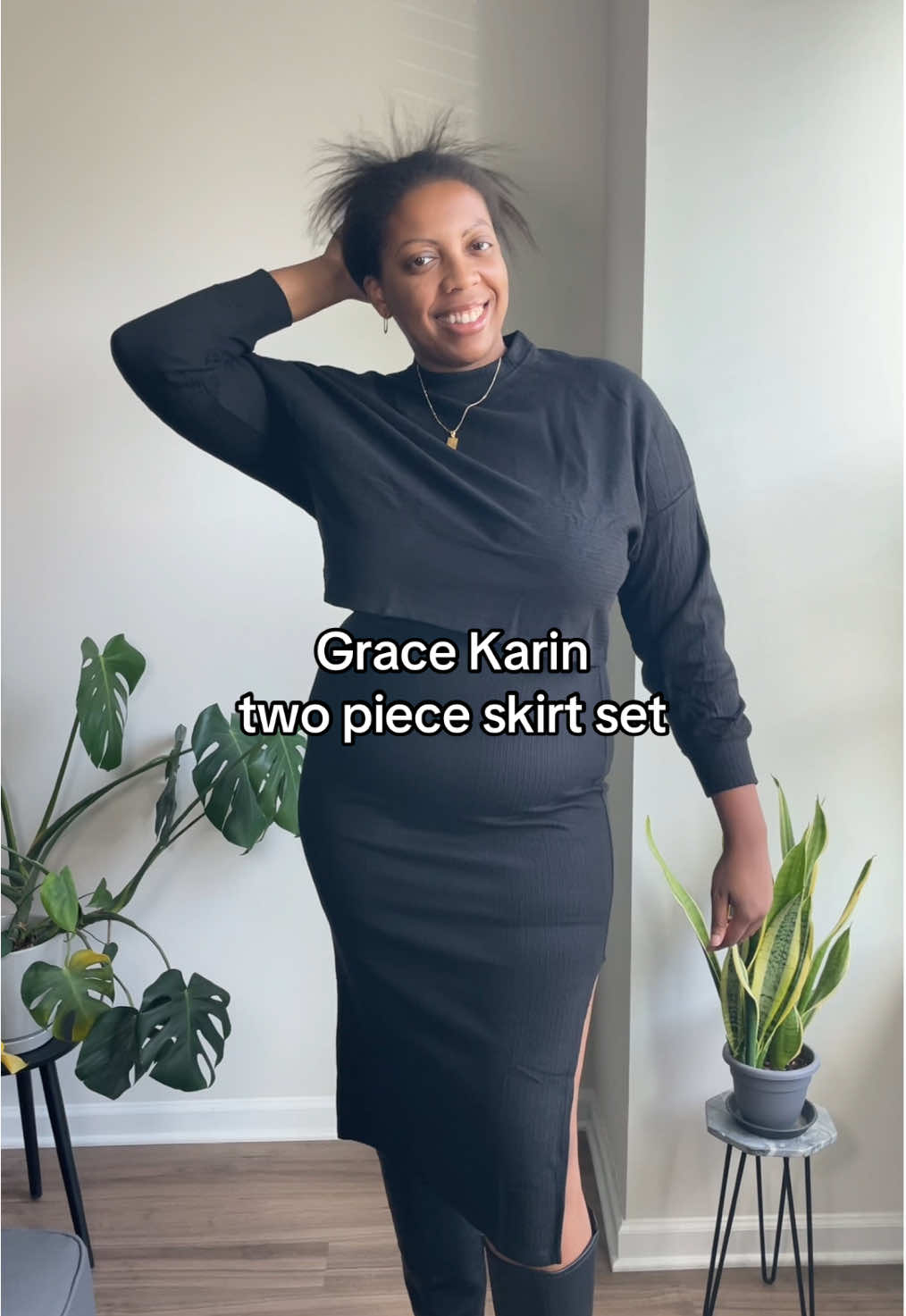 TikTok post by @tall.riah for Grace Karin US Shop. Caption reads: [...] Very versatile! @Grace Karin Shop @Grace....