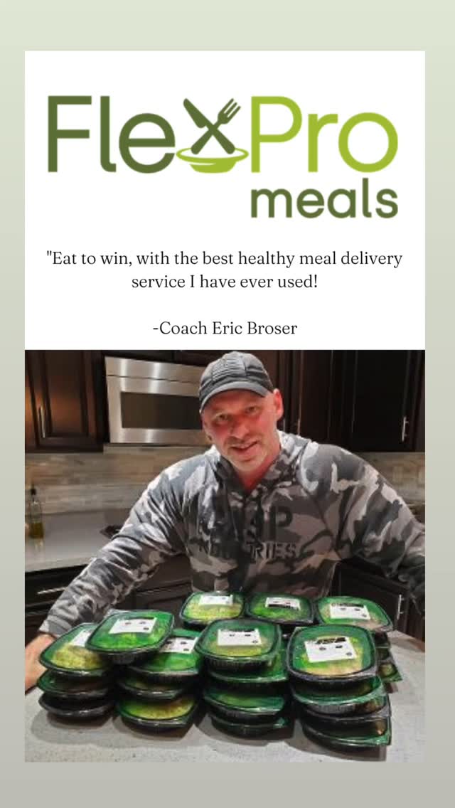Instagram post by @coachericbroser for FlexPro Meals. Caption reads: #FlexProMeals >> "EAT TO WIN!"

**ECONOMICAL....