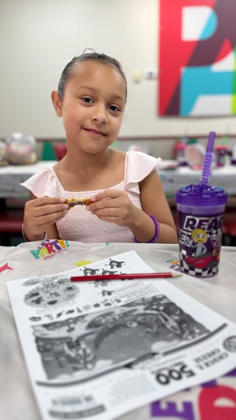 Instagram post by @sofisadventures for Chuck E. Cheese. Caption reads: [...] of family game day! We headed to Chuck E.....