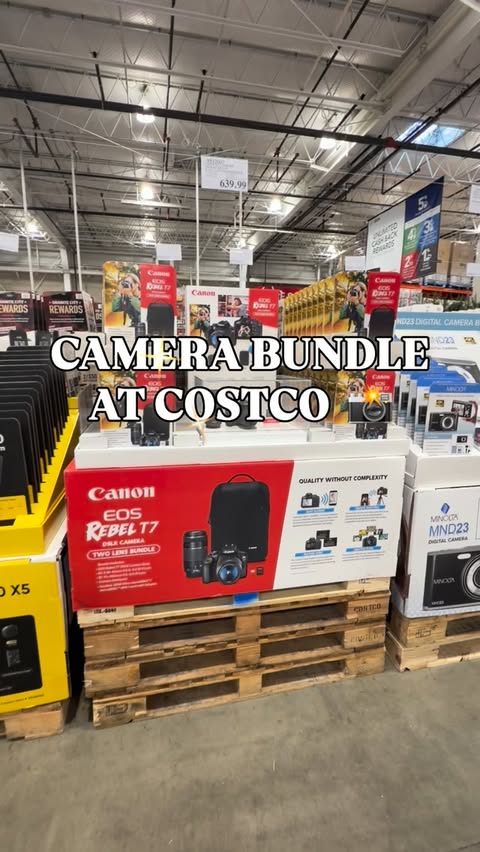 Instagram post by @costcofam4u for Canon USA. Caption reads: CANON T7 2-LENS DSLR CAMERA BUNDLE

• 24.1 MP CMOS....