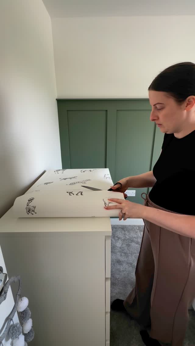 Instagram post by @homewithmichaela for WallpaperMural.com. Caption reads: [...] safari monochrome wallpaper from....