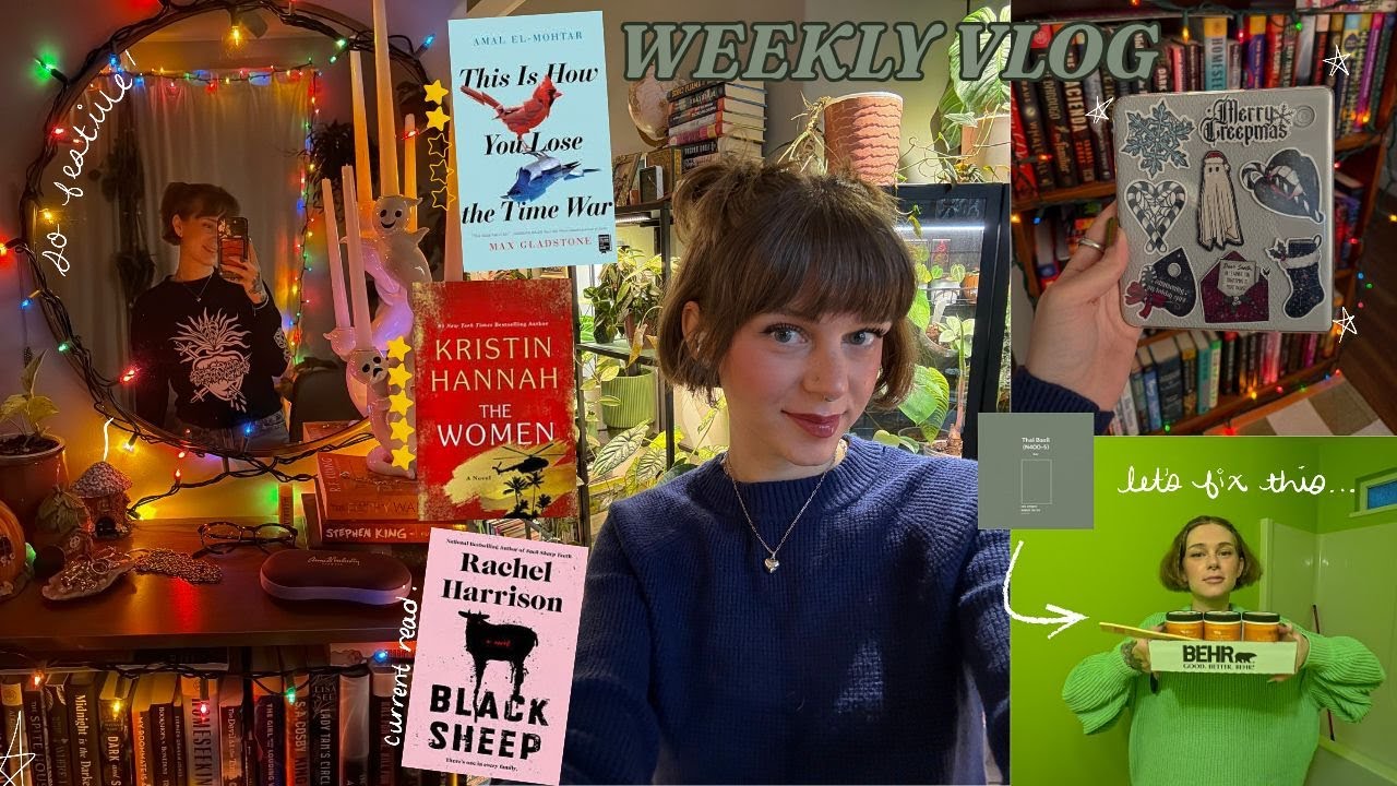 YouTube post by @cozyplantlady11 for BookoftheMonth. Caption reads: getting a little festive 🤏✨ decorating my kobo,....