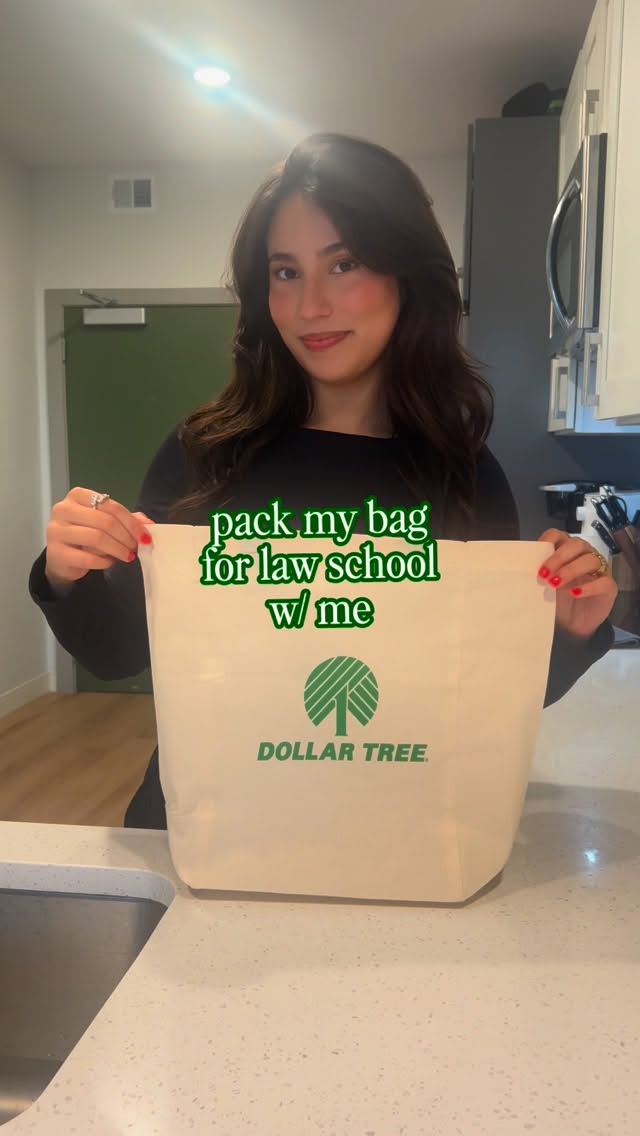 Instagram post by @internshipgirl for Trident Gum. Caption reads: What’s in my law school bag??? Hint: it’s fresh 😋....