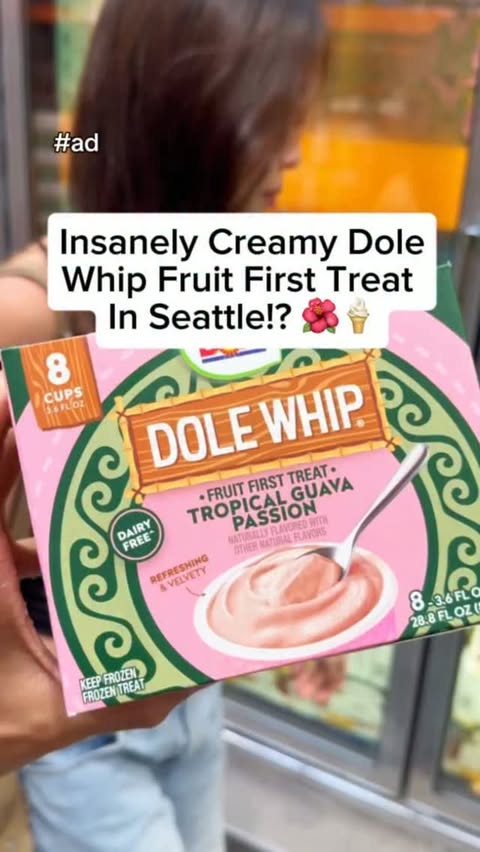 Instagram post by @george.pnw for Dole Packaged Foods. Caption reads: #ad Dole Whip is now back at Costco in an 8-pack....