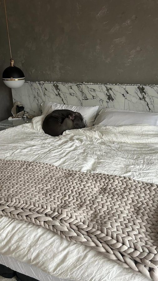 Instagram post by @katviras for Hush. Caption reads: Blame it on the comfy @hushblankets and bedding....