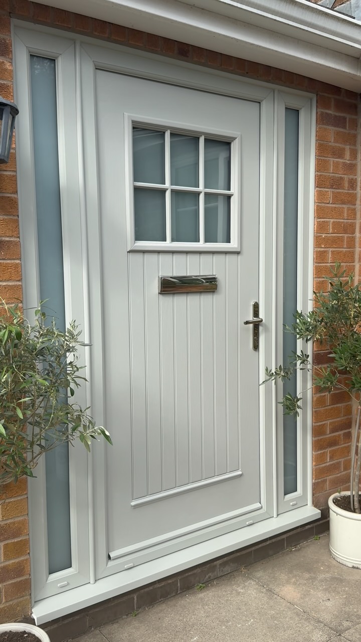 Instagram post by @my_budgethome for The Palladio Door Collection. Caption reads: AD Introducing our brand new Dublin door in Agate....