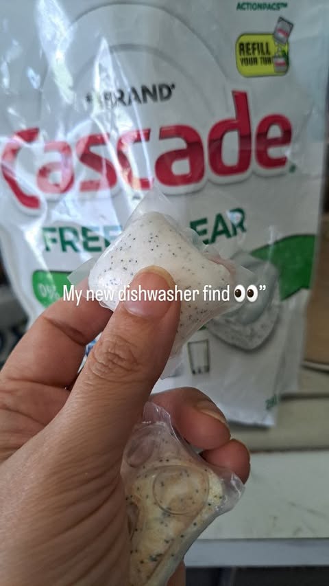 Instagram post by @producttesterreviewer for Cascade. Caption reads: [...] my dishwasher 👀 Has anyone else tried....
