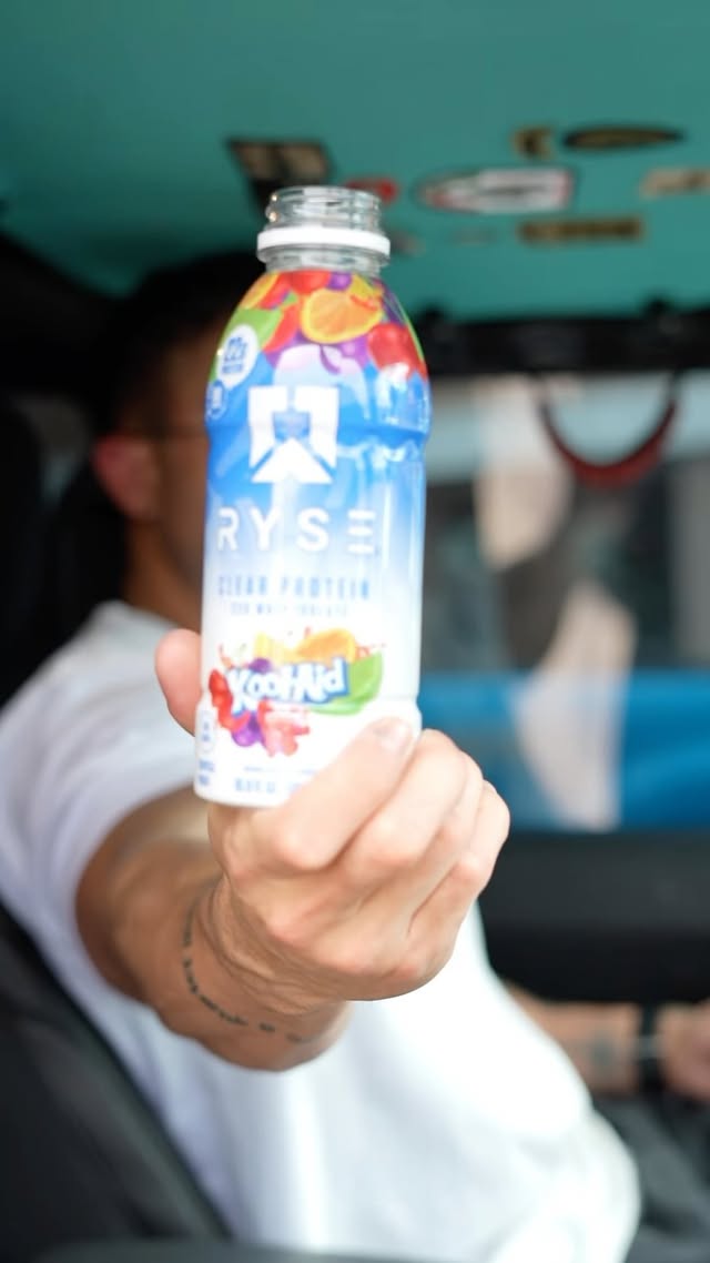 Instagram post by @inthegym.zeus for RYSE Supps. Caption reads: [...] $7 until 8/1! @ryse #ryse #ryseprotein....