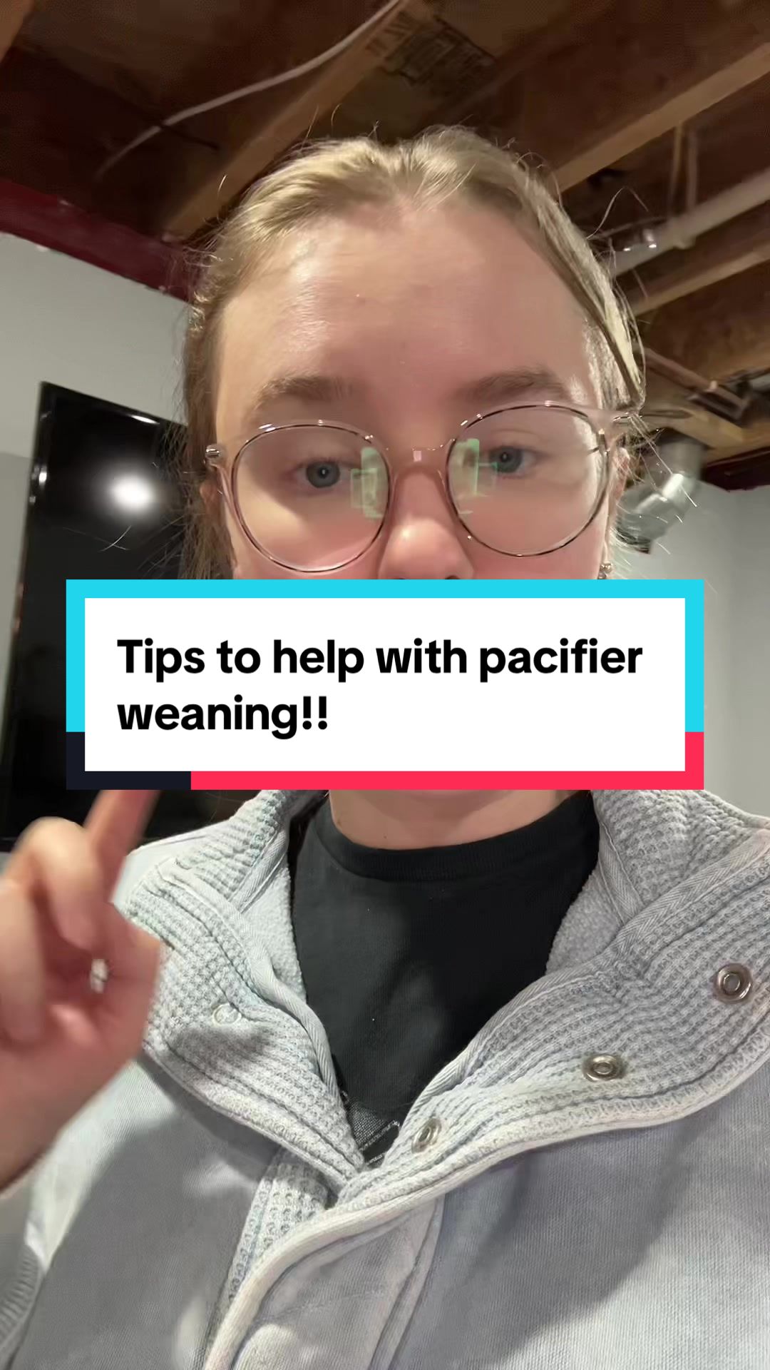 TikTok post by @mommodewithmaddy for Lovevery. Caption reads: [...] give up her pacifier. Thank you @Lovevery....