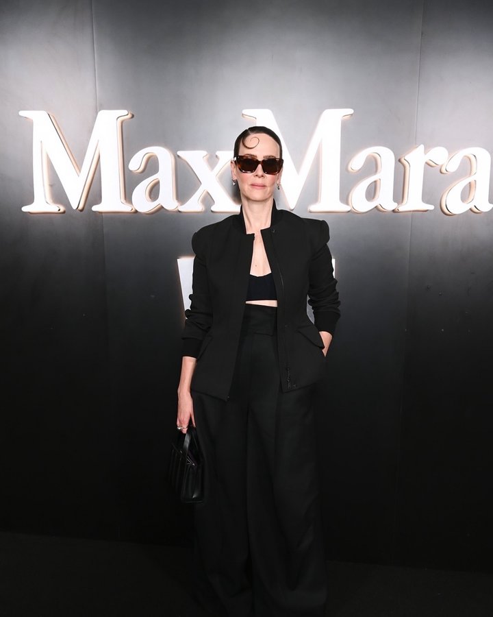 Instagram post by @mssarahcatharinepaulson for Marcolin. Caption reads: Sunglasses at night for the glamour, Kiddos....