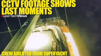 YouTube post by @YachtReport for WeTransfer. Caption reads: LEAKED CCTV Footage Shows Last Moments of Bayesian....