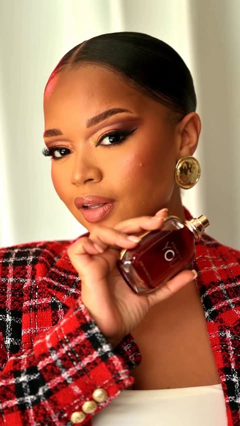 Instagram post by @lungilethabethe for Armani beauty. Caption reads: [...] one? Pure intention. #PowerOfYou....