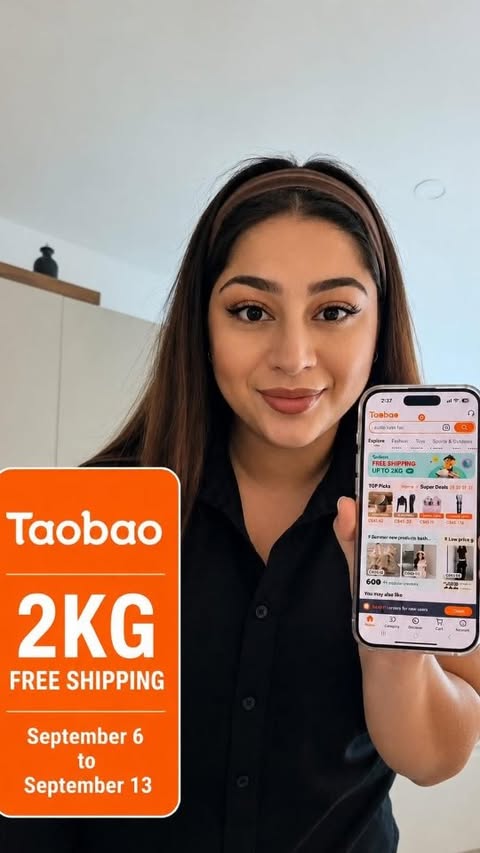 Instagram post by @ugc.eda for Taobao. Caption reads: 🇨🇦 Taobao 99 Mega Sale! @taobao.ca Okay girl,....