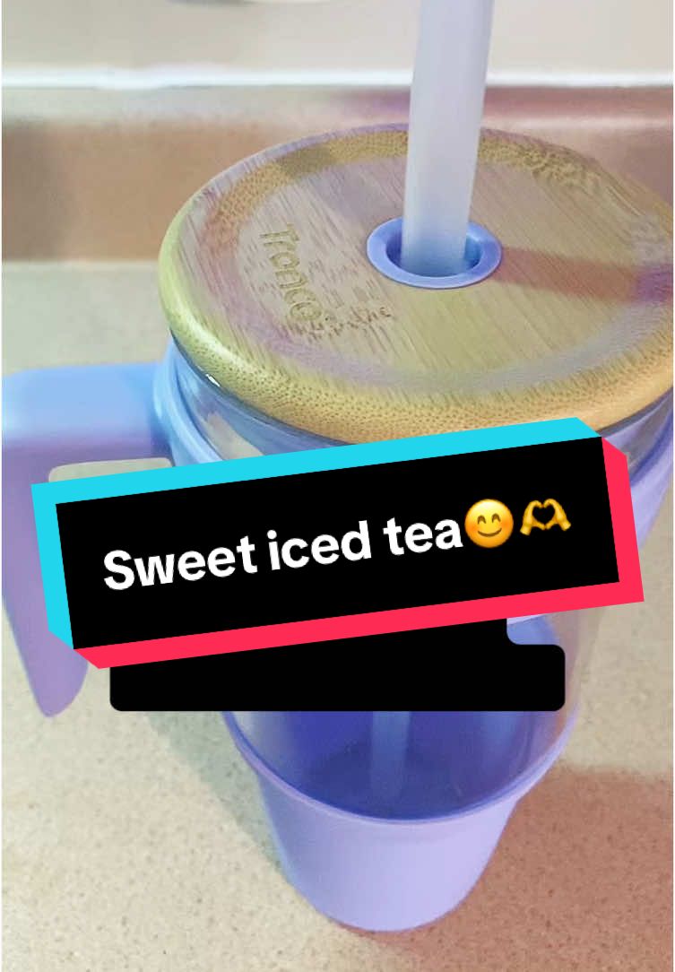 TikTok post by @greeneyedmomma23 for Tronco. Caption reads: [...] #sweeticetea #sweettea #homemade #tea....