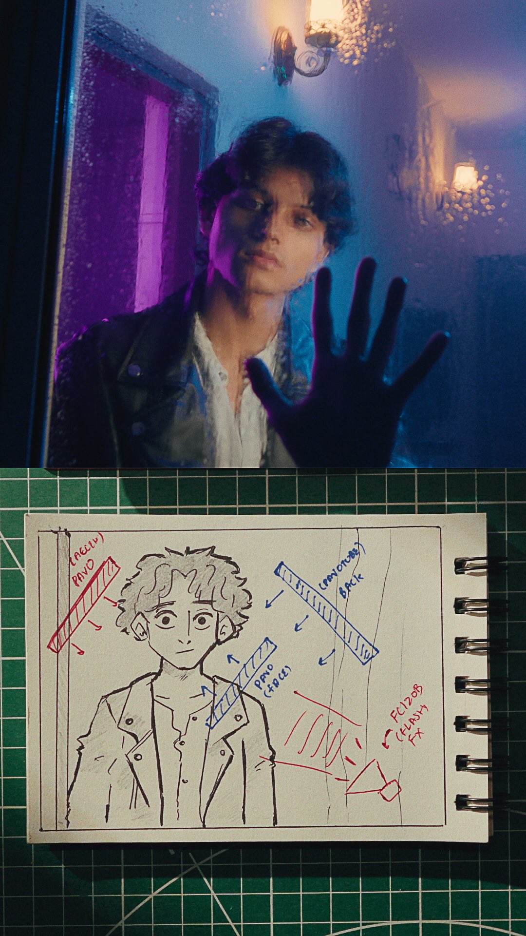 Instagram post by @i_shub_ for NANLITE. Caption reads: Shot a rain scene in my room… this is one of the....