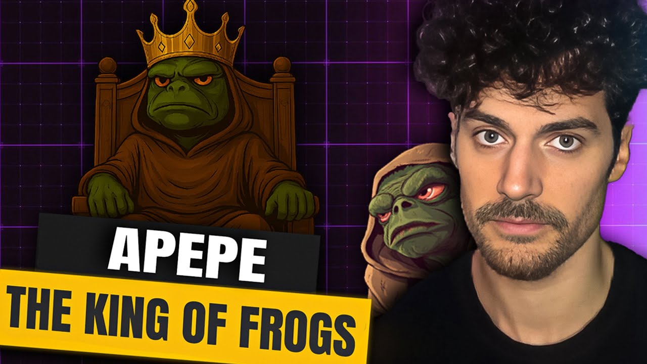 YouTube post by @cash_crypto for CoinMarketCap. Caption reads: APEPE – The Meme Coin Taking Over Polygon! 🐸🔥.