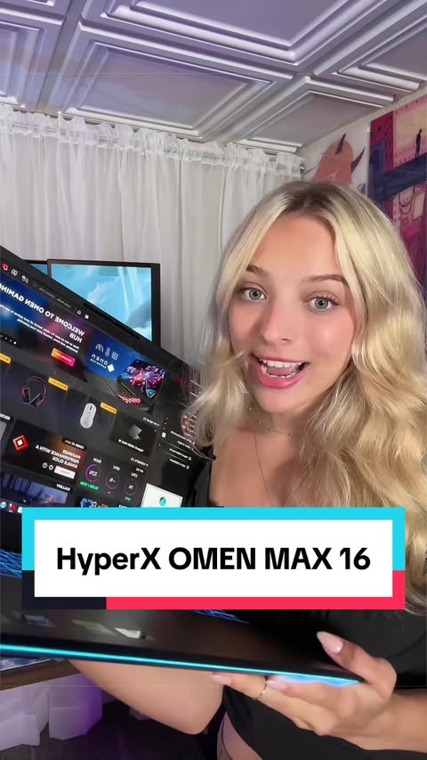 Instagram post by @lindseysznn for HyperX. Caption reads: Is the HyperX OMEN MAX 16 the most powerful Intel....
