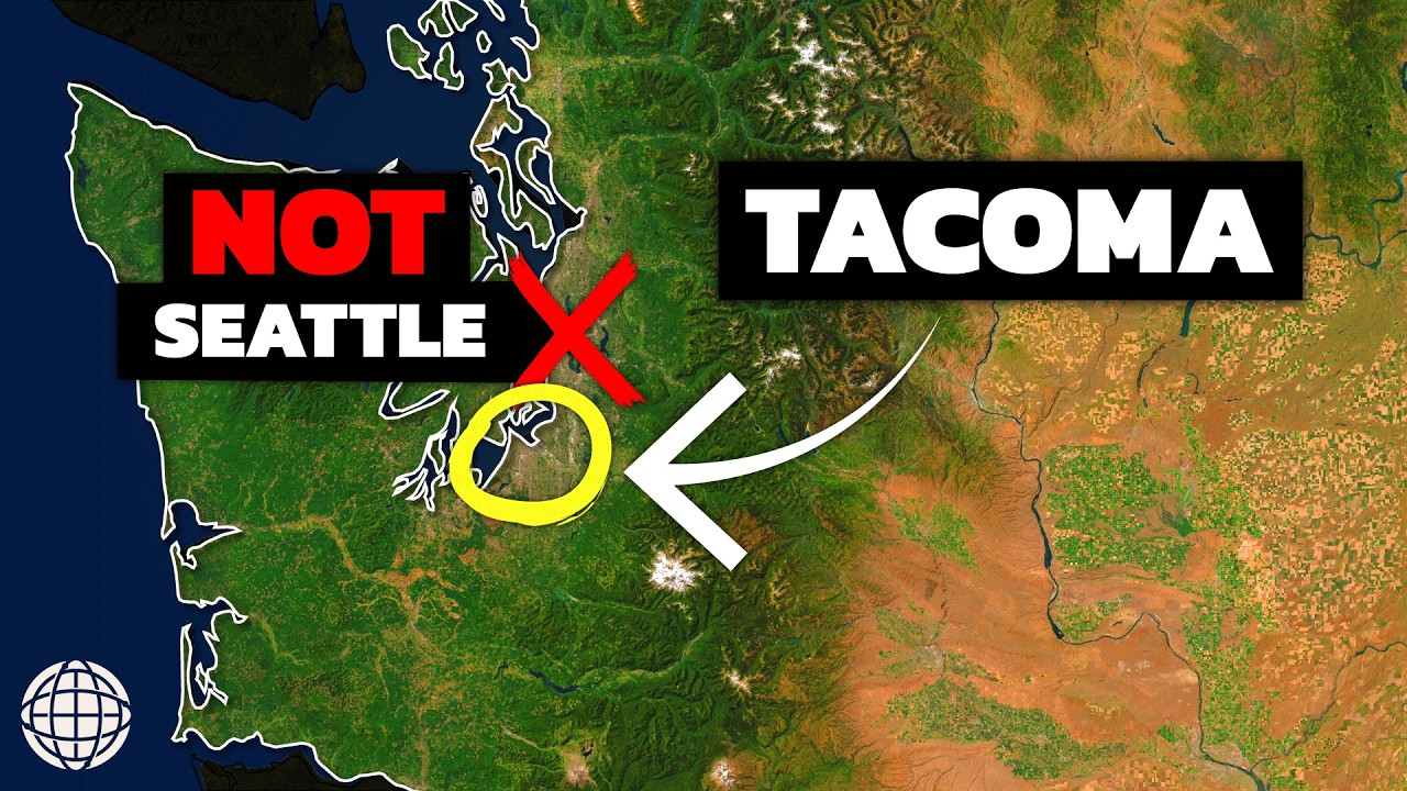 YouTube post by @GeographyByGeoff for Green Chef. Caption reads: Tacoma: The Major Pacific Northwest City That....