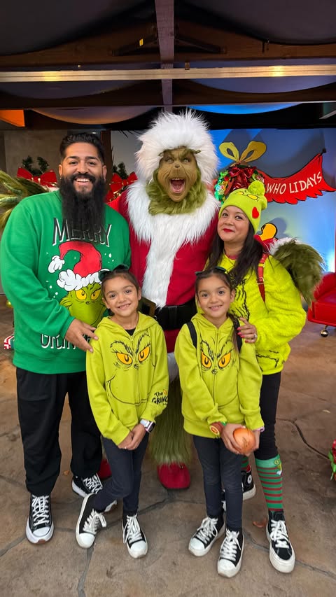 Instagram post by @losangelesgrammers for Universal Studios Hollywood. Caption reads: Grinchmas is back at Universal Studios Hollywood....