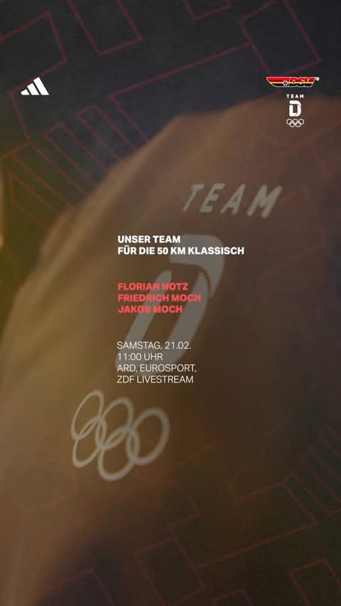Instagram post by @teamdeutschland for adidas TERREX. Caption reads: [...] #milanocortina2026 #olympics #teamD....