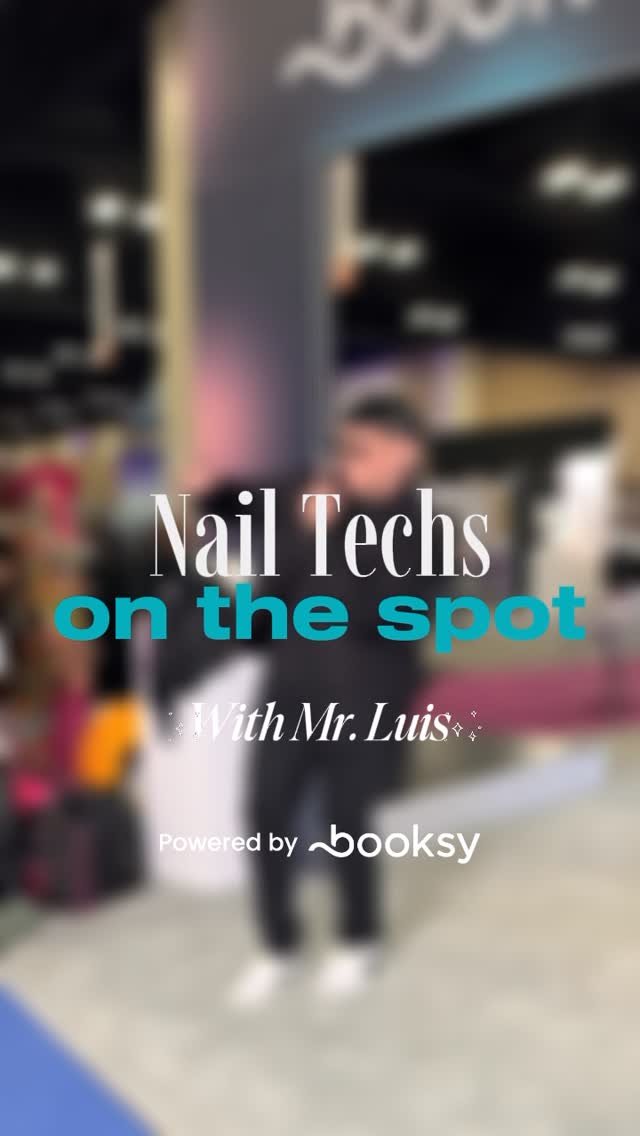 Instagram post by @nailsbyhirsch for Booksy. Caption reads: Nail Techs on the SPOT ✨💅🏼 at Premiere San....