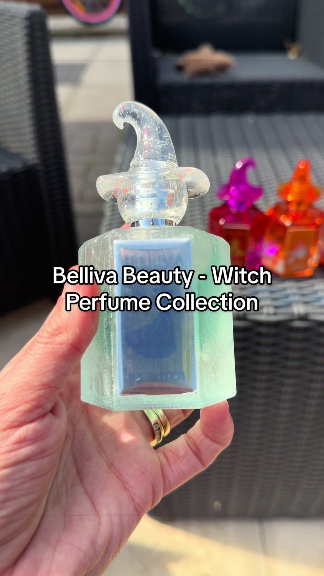 TikTok post by @daniellesdealden for Belliva Beauty. Caption reads: @Belliva Beauty UK witch collection - Magical....