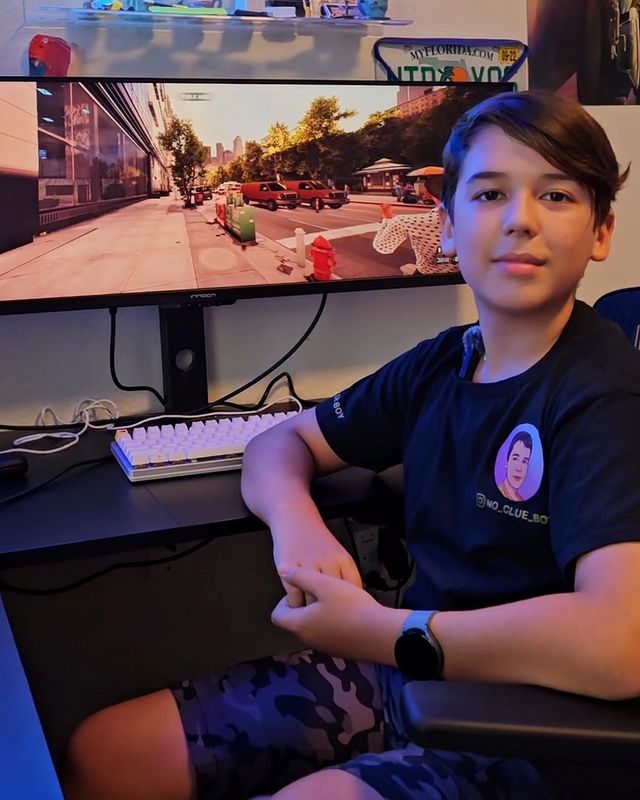 Instagram post by @no_clue_boy for INNOCN. Caption reads: Presenting the INNOCN 44-Inch Ultrawide Monitor,....