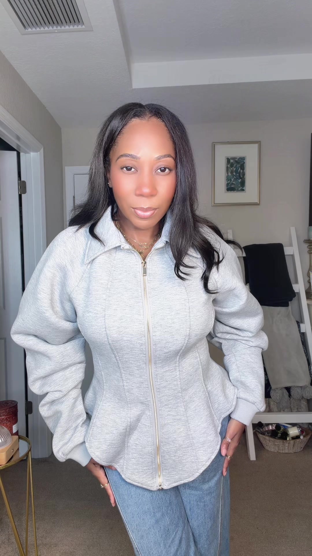 TikTok post by an influencer for AKIRA. Caption reads: It’s giving TAILORED 🧵🪡 @@AKIRA....