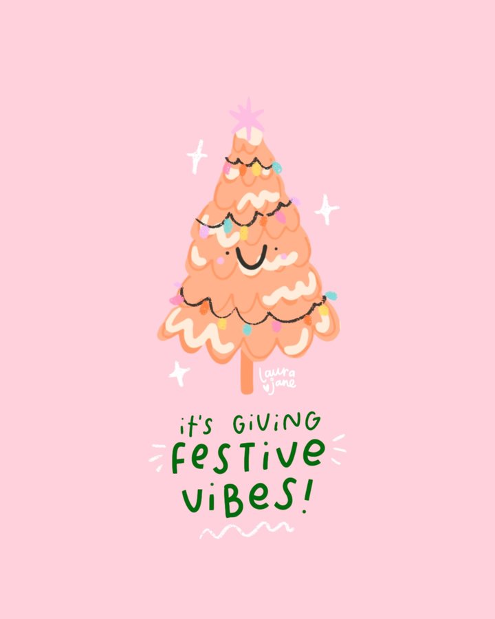 Instagram post by @laurajaneillustrations for Bonfire. Caption reads: In my ‘feeling festive and ready for my winter....