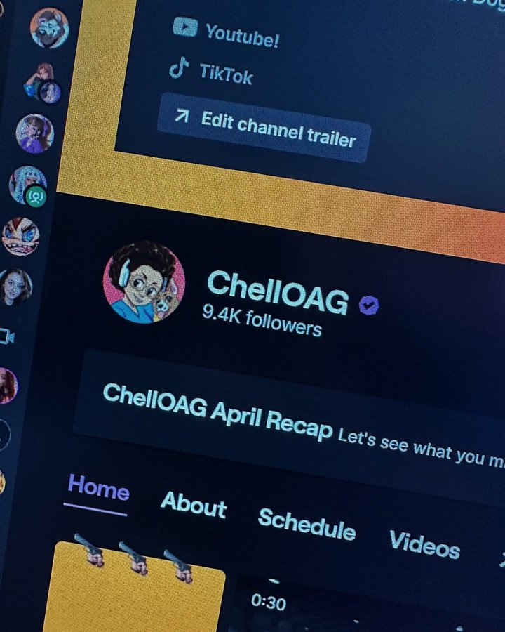 Instagram post by @chellofagamer for Twitch. Caption reads: [...] but I’ll save my words for stream!!....
