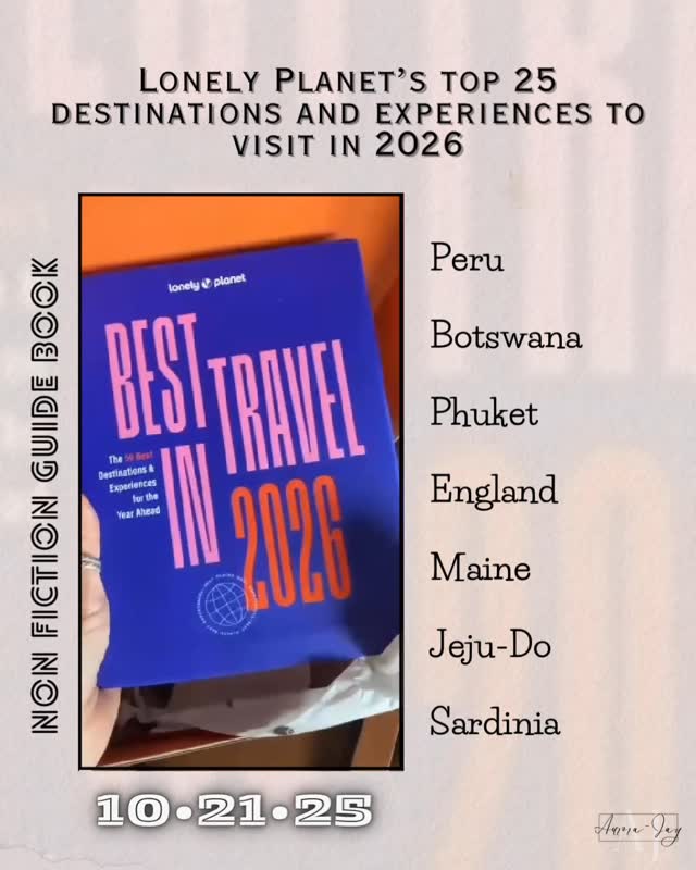 Instagram post by @alwaysreadingwithaurora for Lonely Planet. Caption reads: Lonely Planet Best in Travel 2026

𝗙𝗘𝗔𝗧𝗨𝗥𝗘....