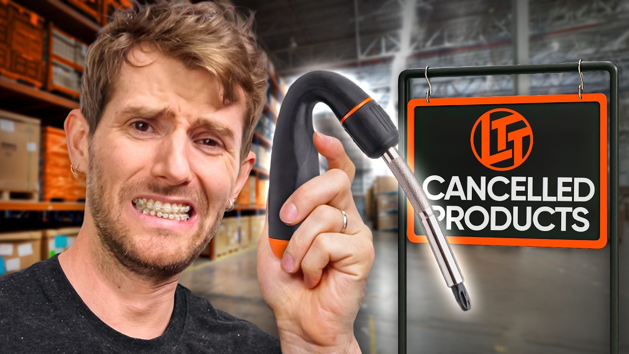 YouTube post by @LinusTechTips for DeltaHub. Caption reads: Every Product I Couldn't Release.