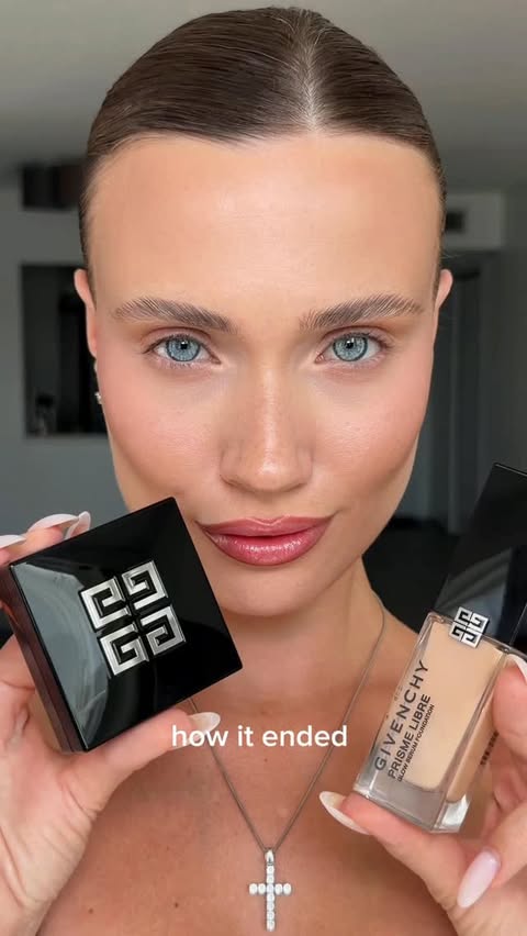 Instagram post by @viki_withlovee for Benefit Cosmetics. Caption reads: flawless base makeup✨⠀ ⠀ @givenchybeauty Prisme....