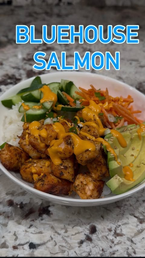 Instagram post by @oh_my_foodness for Bluehouse Salmon. Caption reads: #ad There’s Bluehouse Salmon… a then there’s....