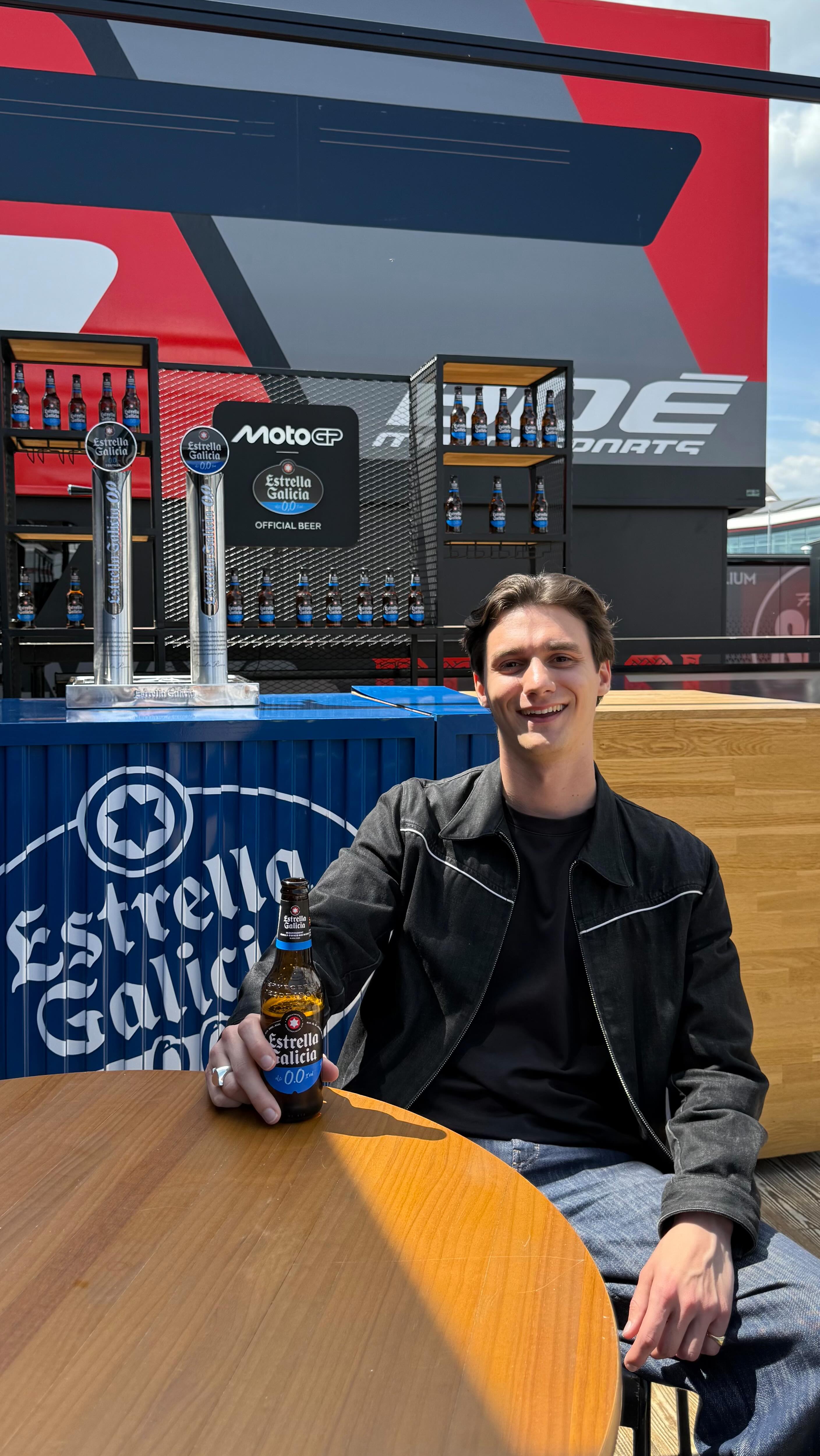 Instagram post by @willxgamble for Estrella Galicia. Caption reads: [...] fun weekend at the #BritishGP with....