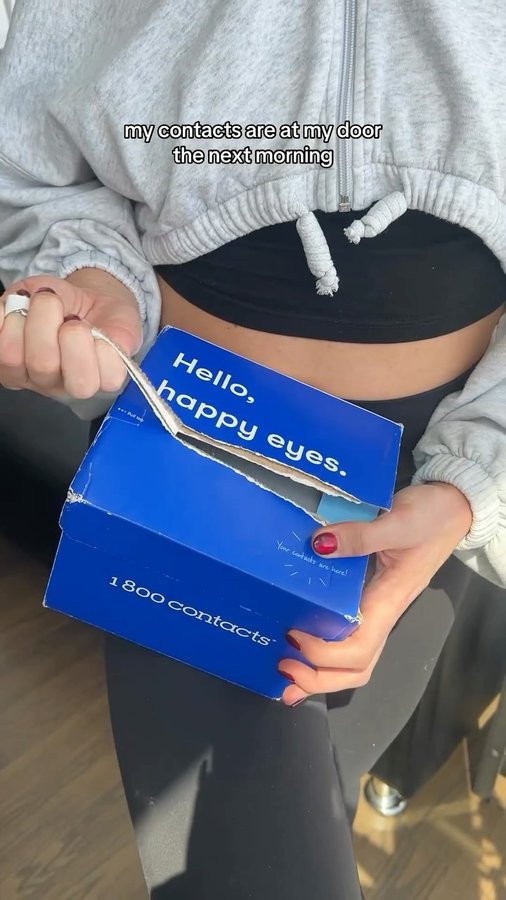 Instagram post by @oliviafvance for 1800 Contacts. Caption reads: Now I can see my future clearly! ✨🎓 #ad....