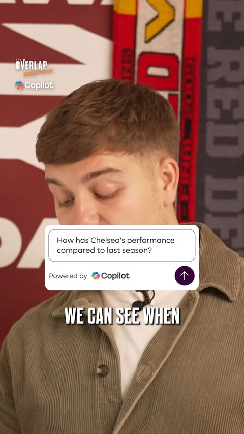 Instagram post by @wearetheoverlap for Microsoft. Caption reads: [...] asked the Premier League companion by....