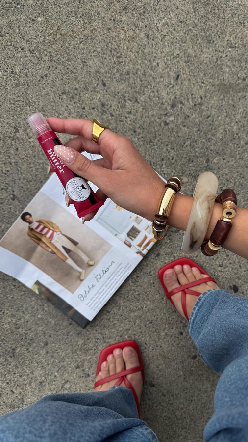 Instagram post by @ashleywalseman for Dionis Goat Milk Skincare. Caption reads: A lip mask for every outfit. #sponsored I’ve been....