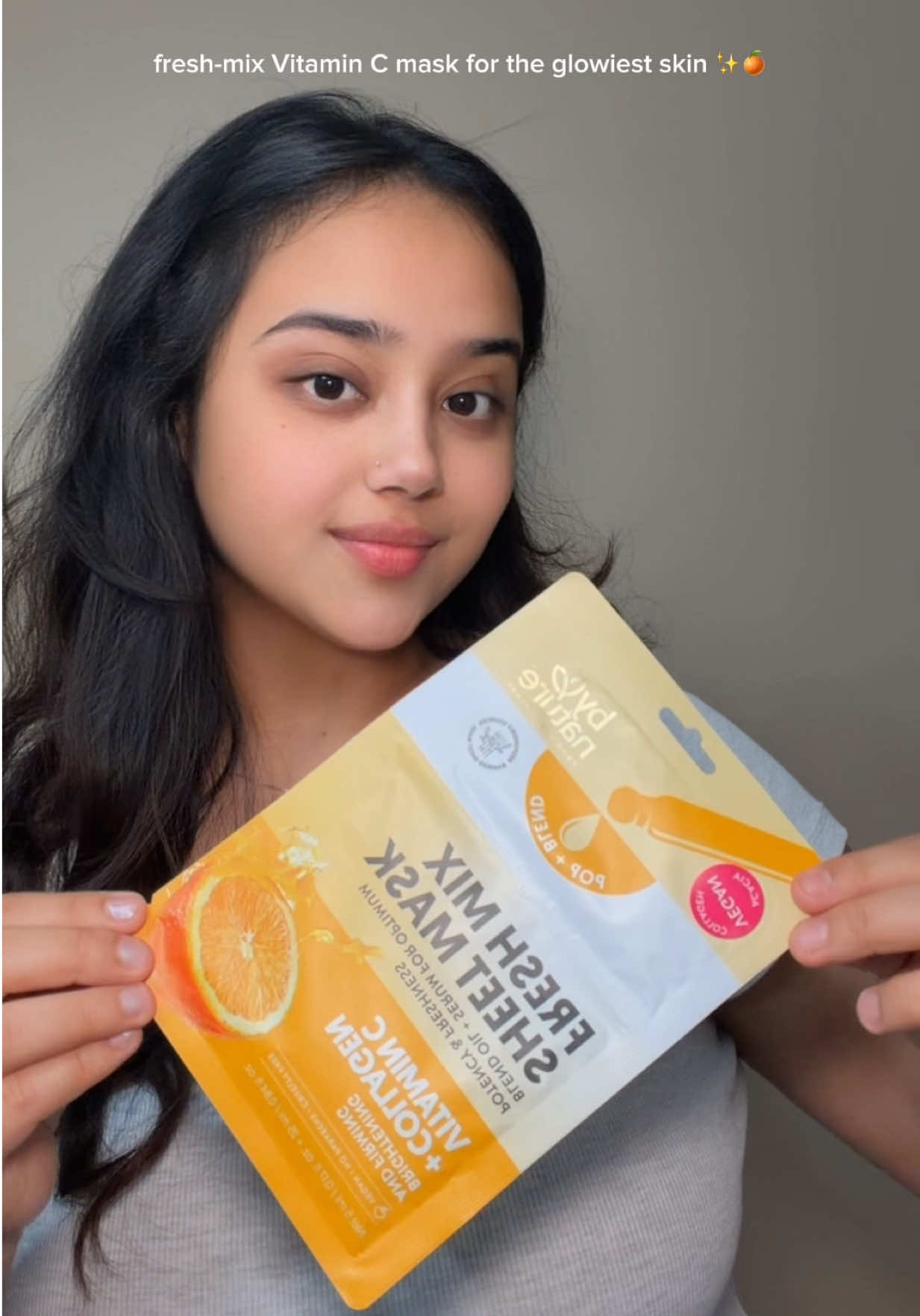 TikTok post by @itsallyshha for bynatureskincare. Caption reads: [...] C + Collagen Sheet Mask from....