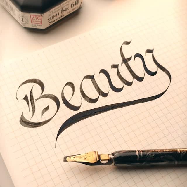 Instagram post by @calligraphybypriyansh for Kuretake ZIG. Caption reads: Rate the style from 1-10 

#artistic #letteringart....