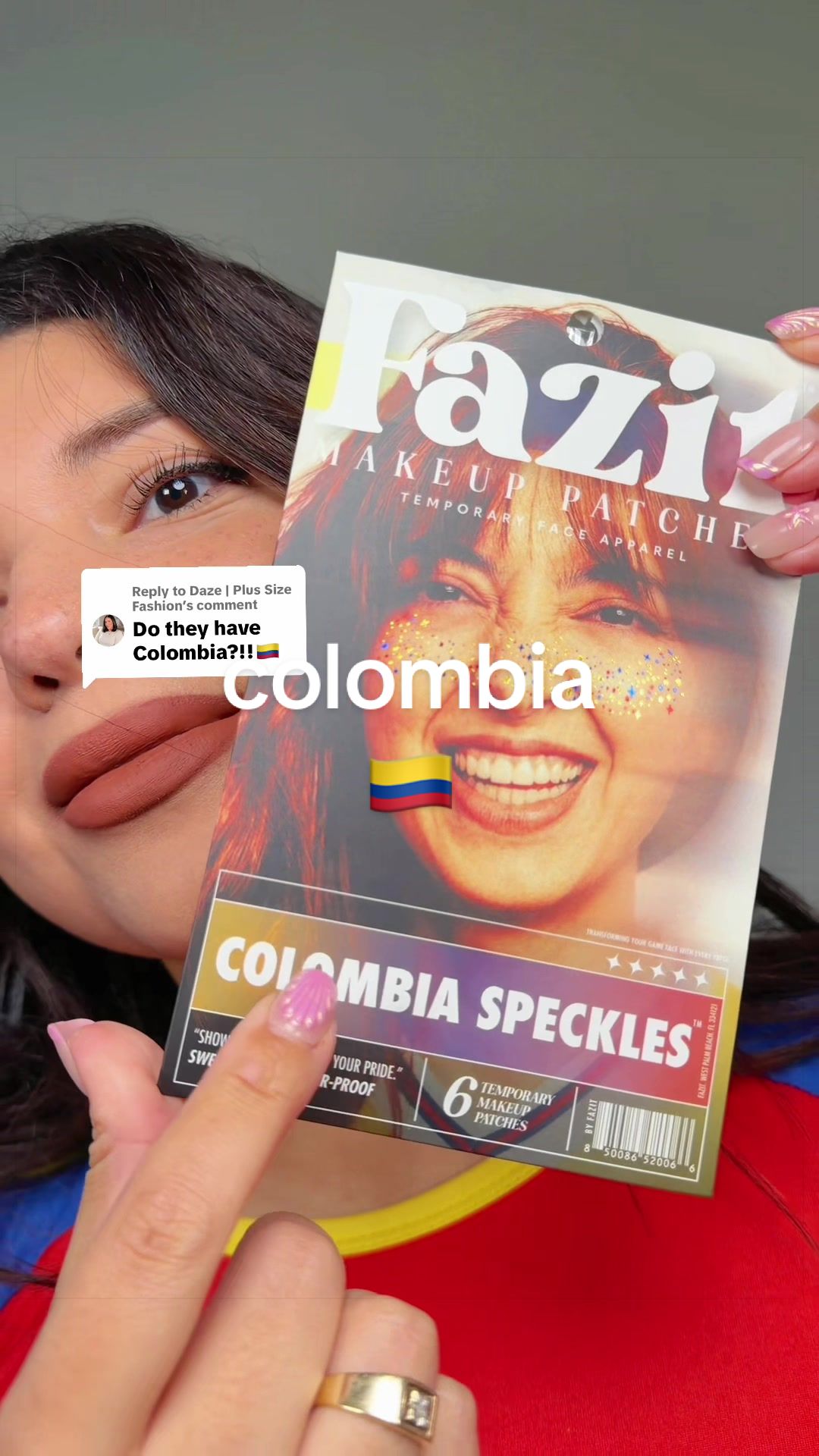 TikTok post by @girlypoppicks for Fazit. Caption reads: [...] to @Daze | Plus Size Fashion #colombia....