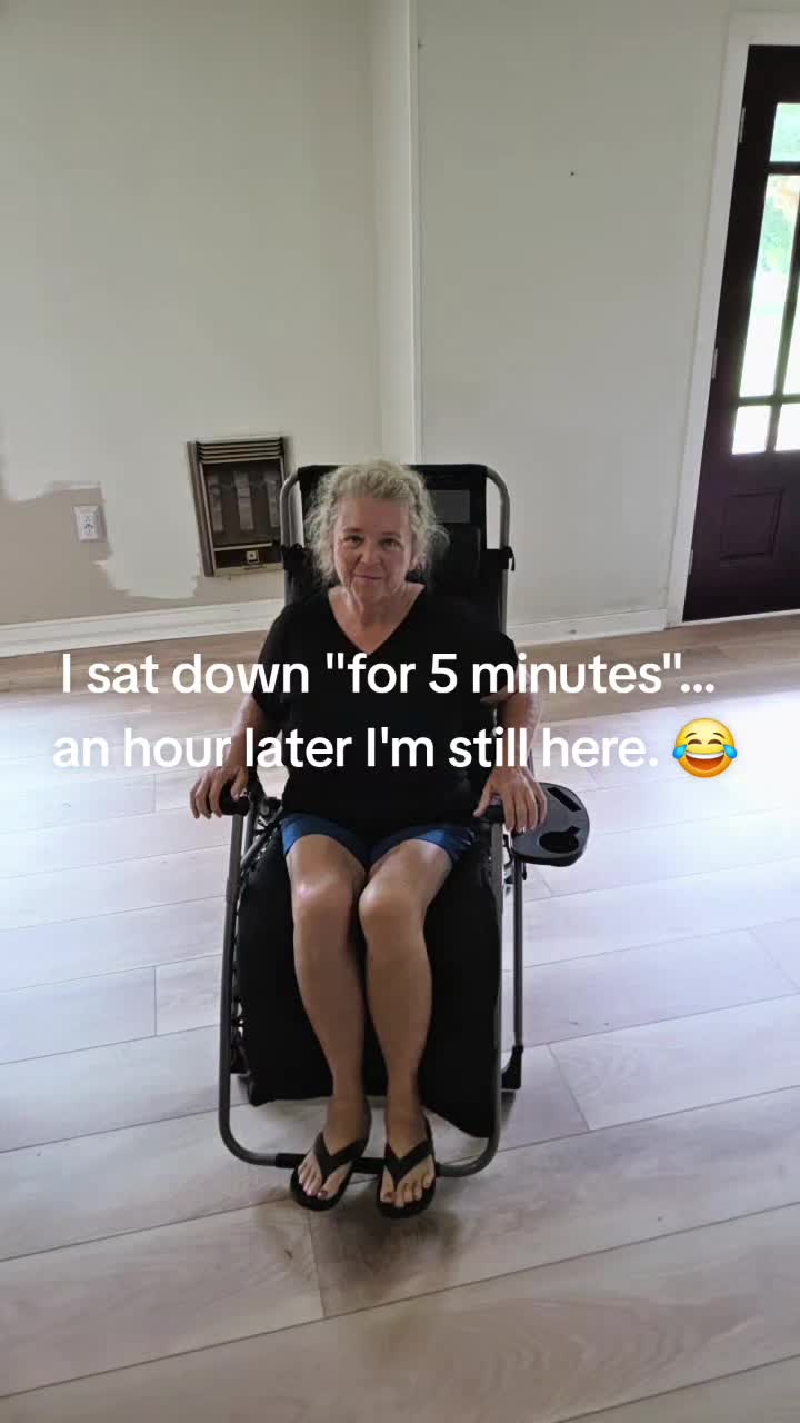 TikTok post by an influencer for Vevor Outdoor Store US. Caption reads: This might be the most comfortable outdoor chair....