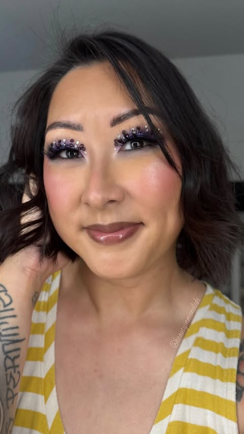Instagram post by @beautyinmonolids for Benefit Club Pink US. Caption reads: [...] video using @benefitcosmetics....
