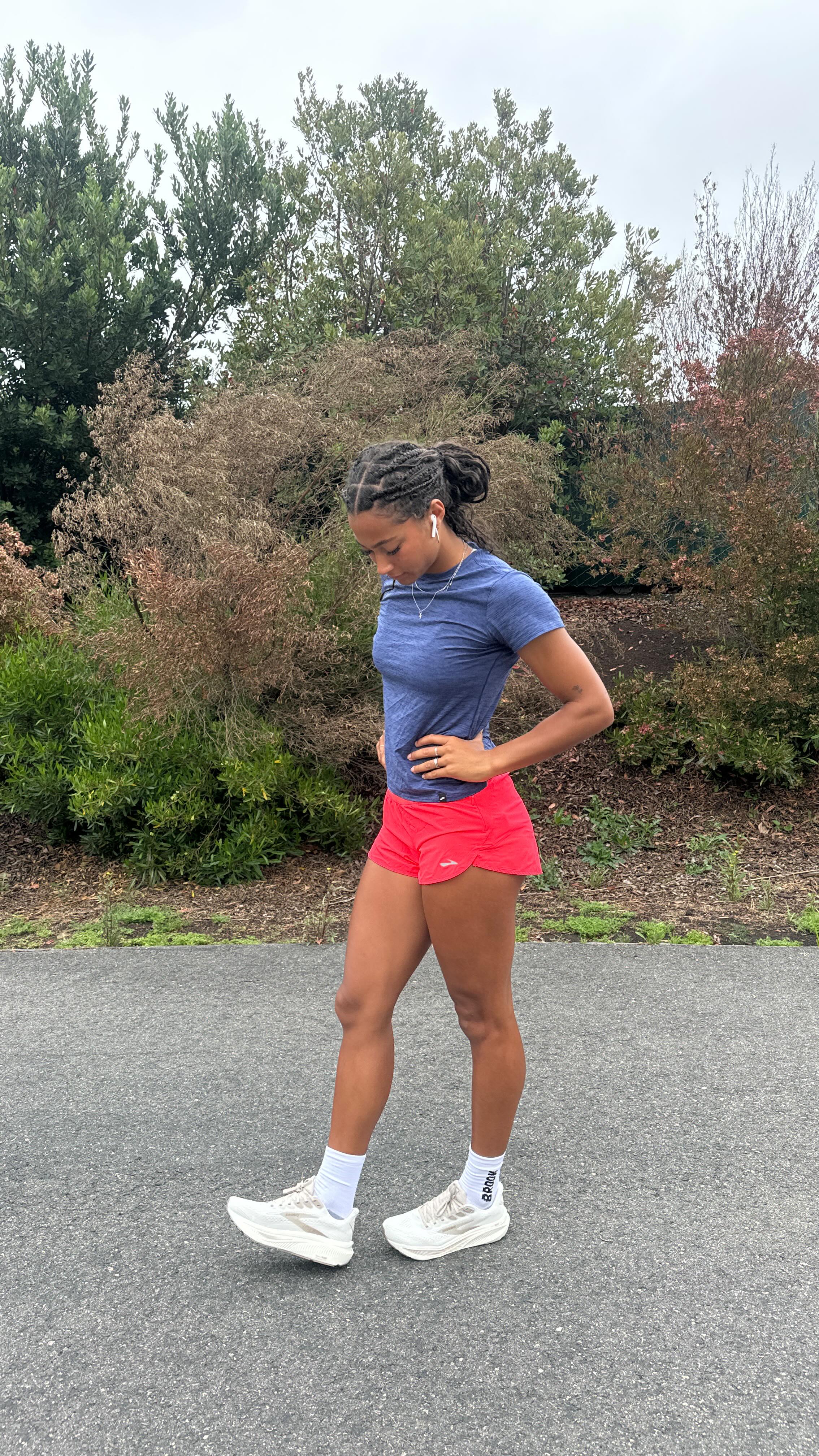 Instagram post by @jo_rawb for 98Strong. Caption reads: Stretch, music on, then it’s go time in my....