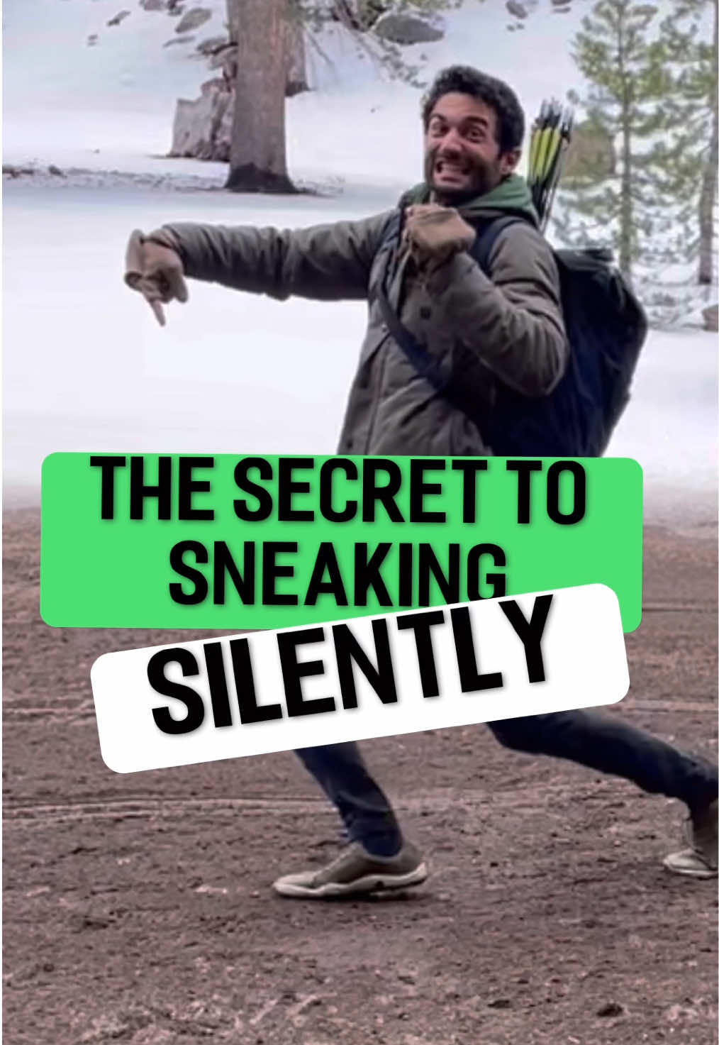 TikTok post by @outdooranthony for VIVOBAREFOOT. Caption reads: Sneakin’ on Sasquatch 👣 Get sneaky with....