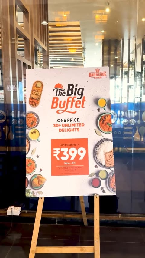Instagram post by @aurangabadinsider for Barbeque Nation. Caption reads: 📞 Reservations & Enquiries: 080 6902 8736
Come....