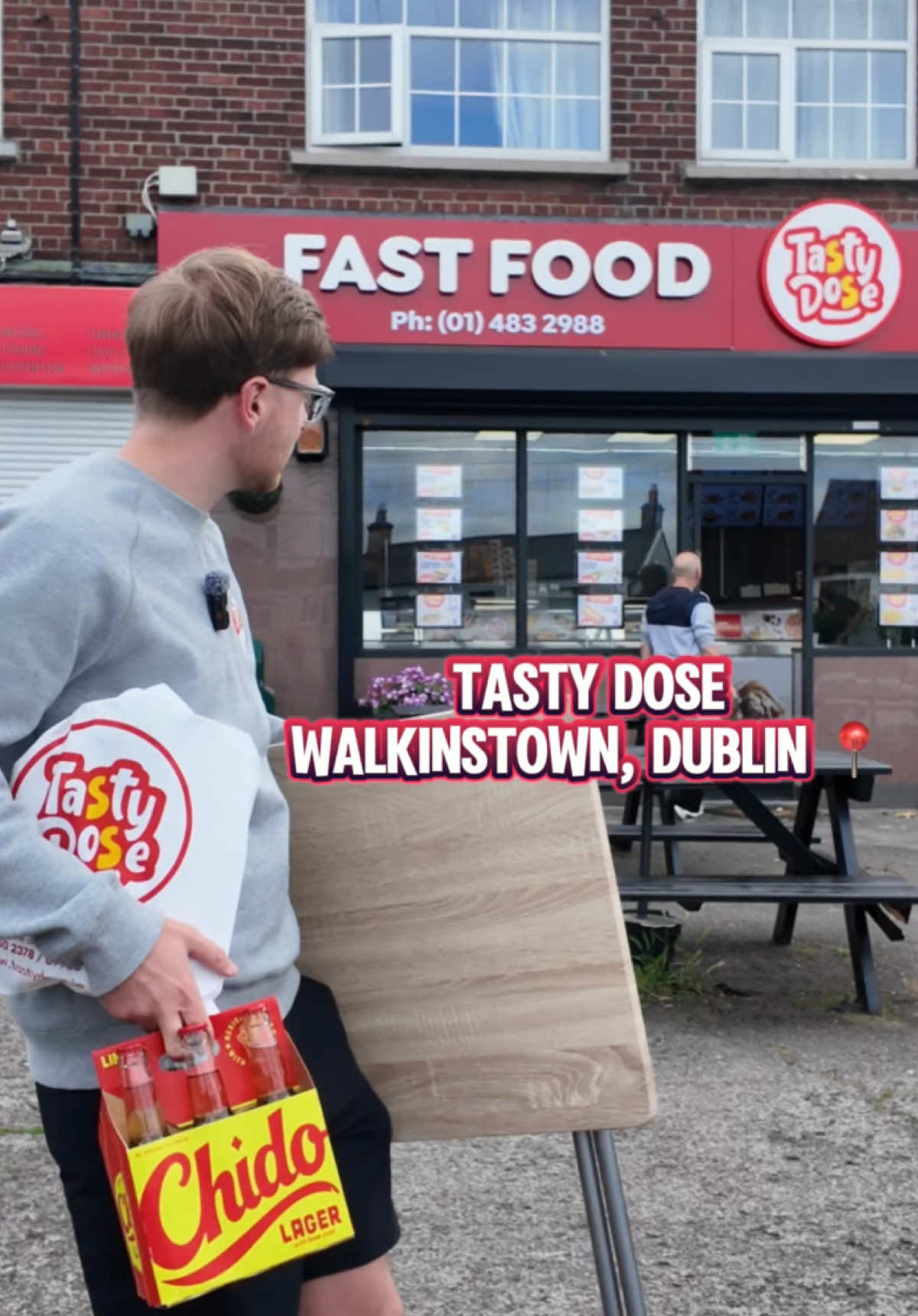 TikTok post by @paul_isitworthit for Chido Beer. Caption reads: They Replaced a 66-YEAR-OLD Dublin chipper with....