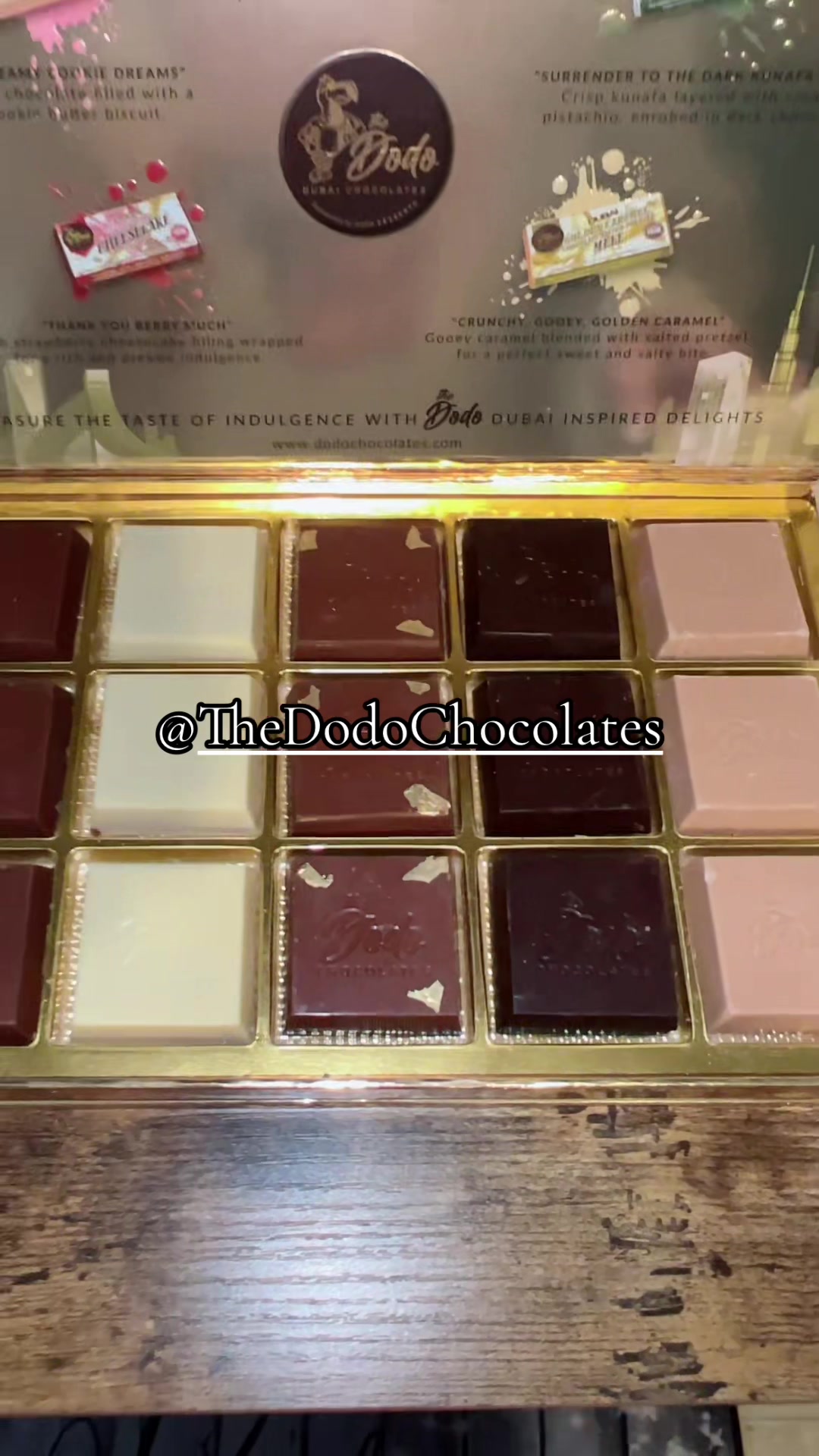TikTok post by @lauralynch79 for Dodo Chocolates. Caption reads: @The Dodo Chocolates #dubaichocolatebar #chocolate....