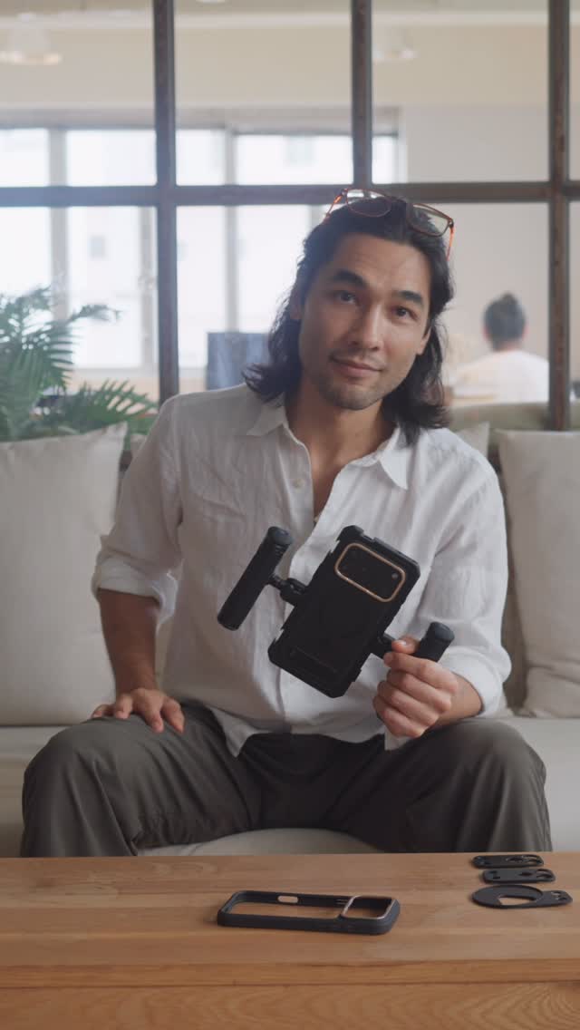 Instagram post by @brandon_l_li for SmallRig. Caption reads: SmallRig has a new video cage kit for the iPhone....